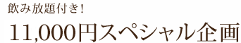 飲み放題付き！10,650円スペシャル企画