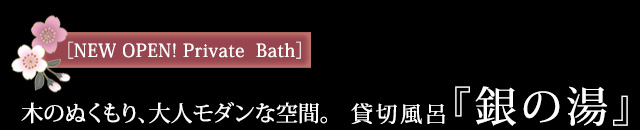 木のぬくもり、大人モダンな空間。貸切風呂『銀の湯』